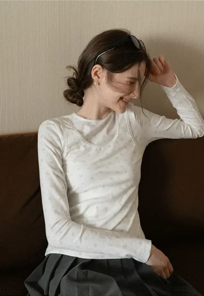 Floral Print Long Sleeve T-Shirt