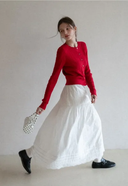 Elegant Tiered Lace Hem Skirt