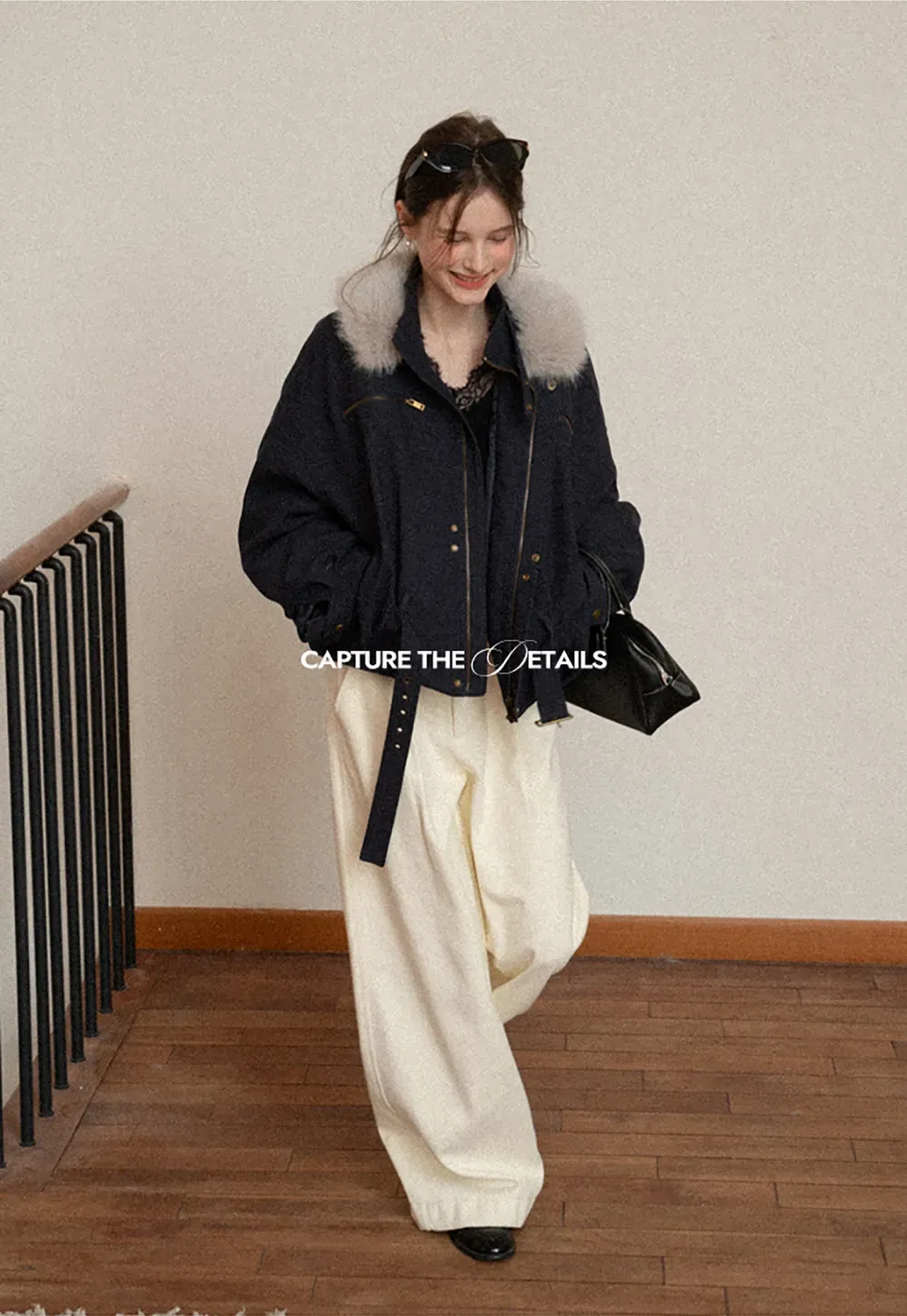 Elegant Black Lace-Trimmed Long Sleeve Top