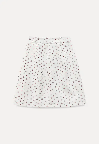 Pleated skirt with floral print