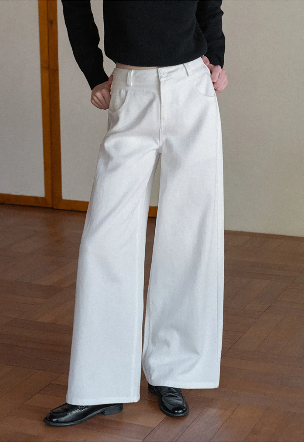Wide Leg Casual Pants with Front Pockets