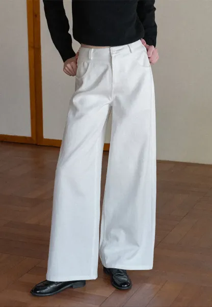 Wide Leg Casual Pants with Front Pockets