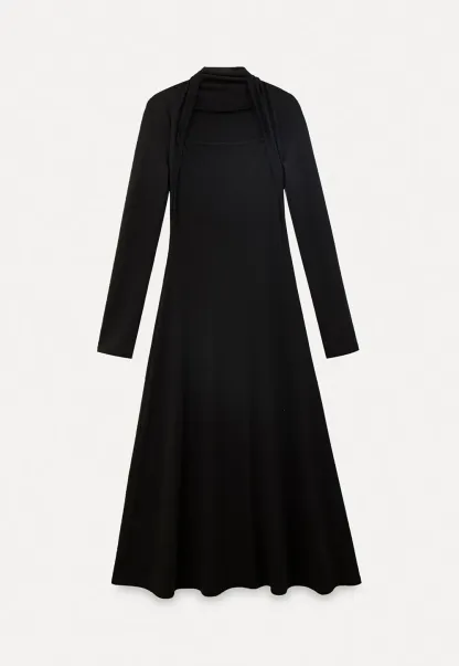 Elegant Square Neck Long Sleeve Dress