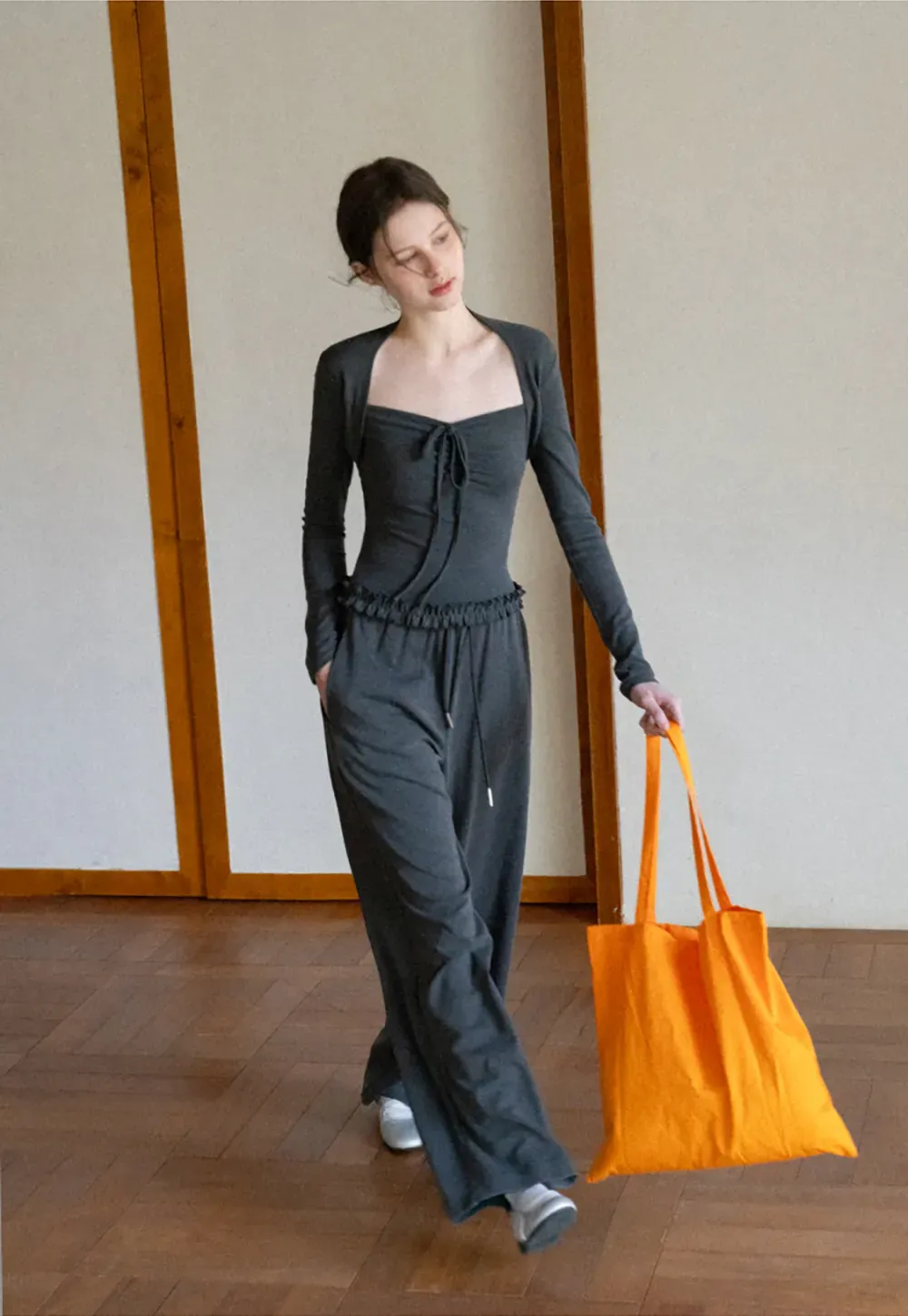 T shirt and casual pants with drawstring waist