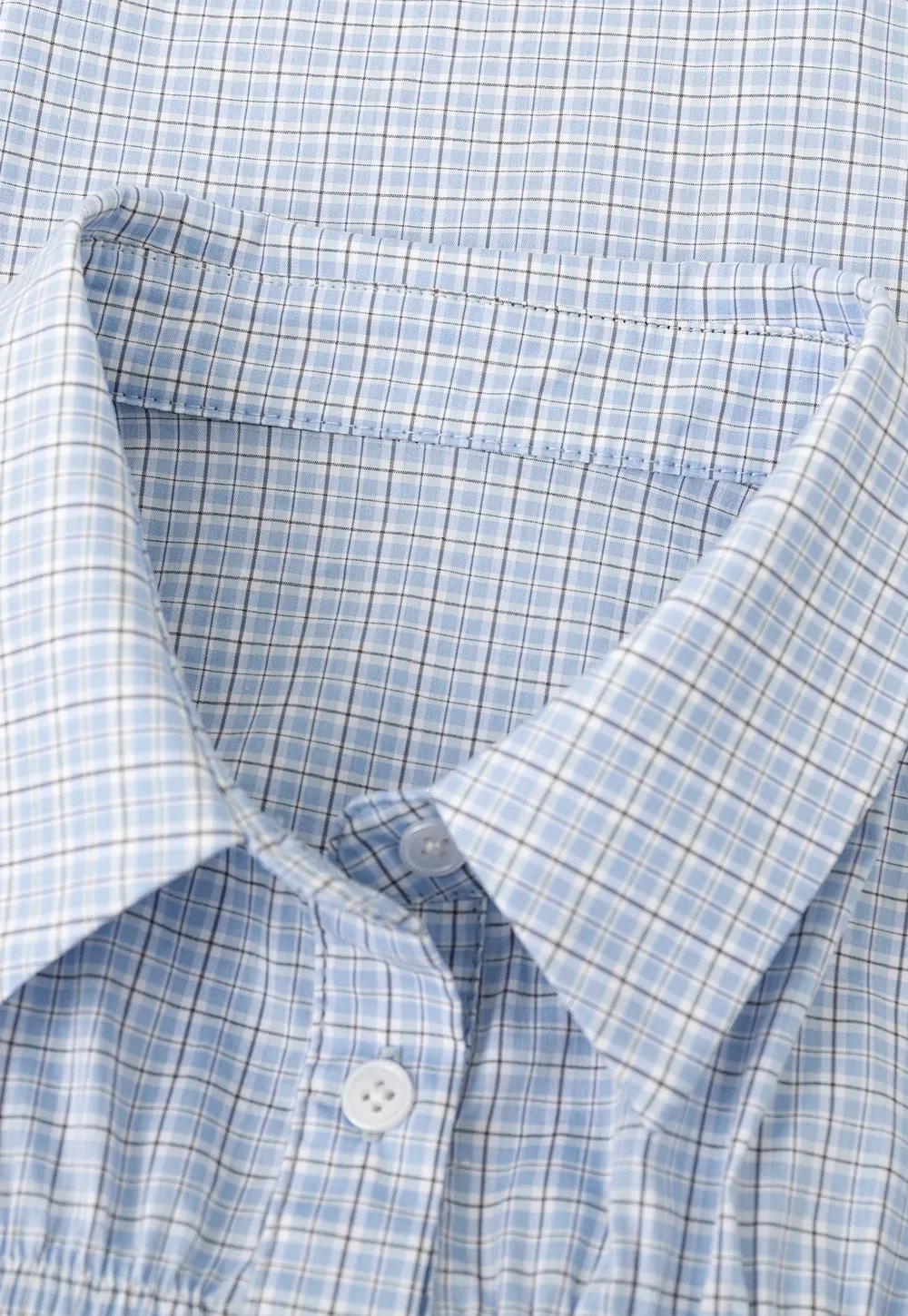 Short Sleeve Button Up Shirt with Pleated Detail