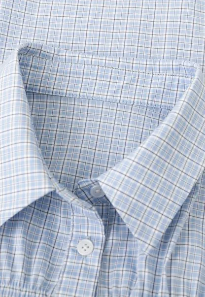 Short Sleeve Button Up Shirt with Pleated Detail