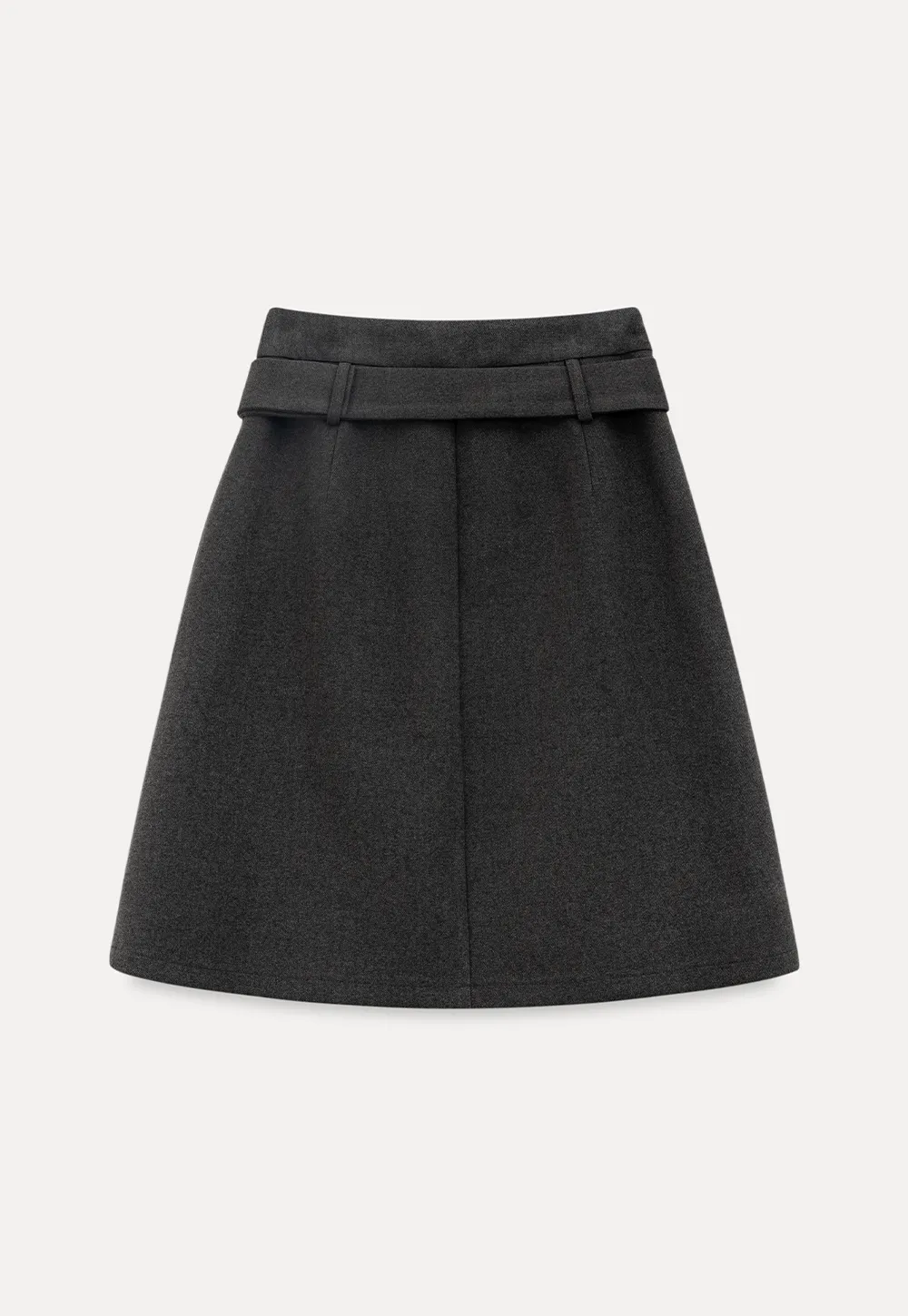 Pleated A Line Skirt with Belt Detail