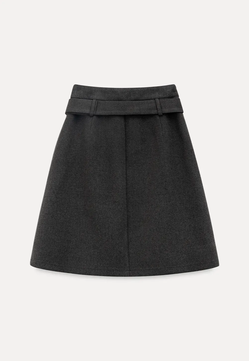 Pleated A Line Skirt with Belt Detail