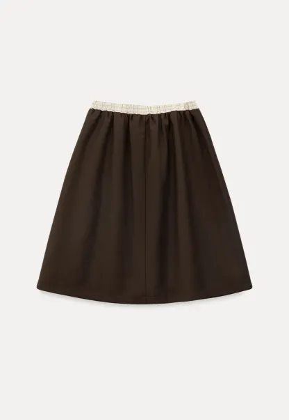 Pleated Drawstring Waist Skirt