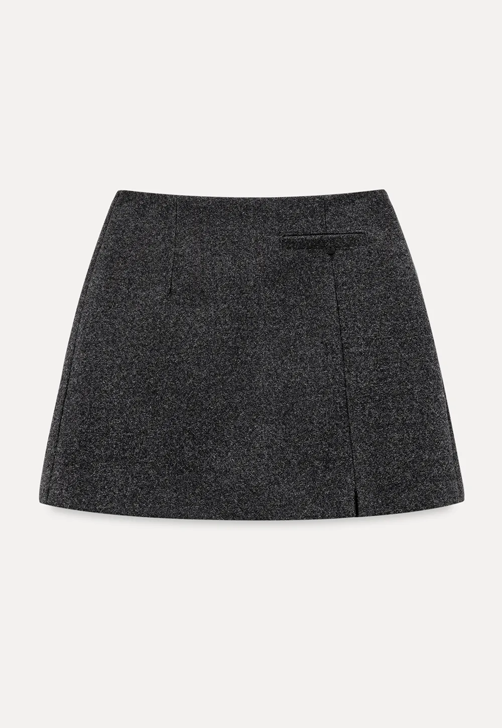 A-line mini skirt with textured fabric and central seam design