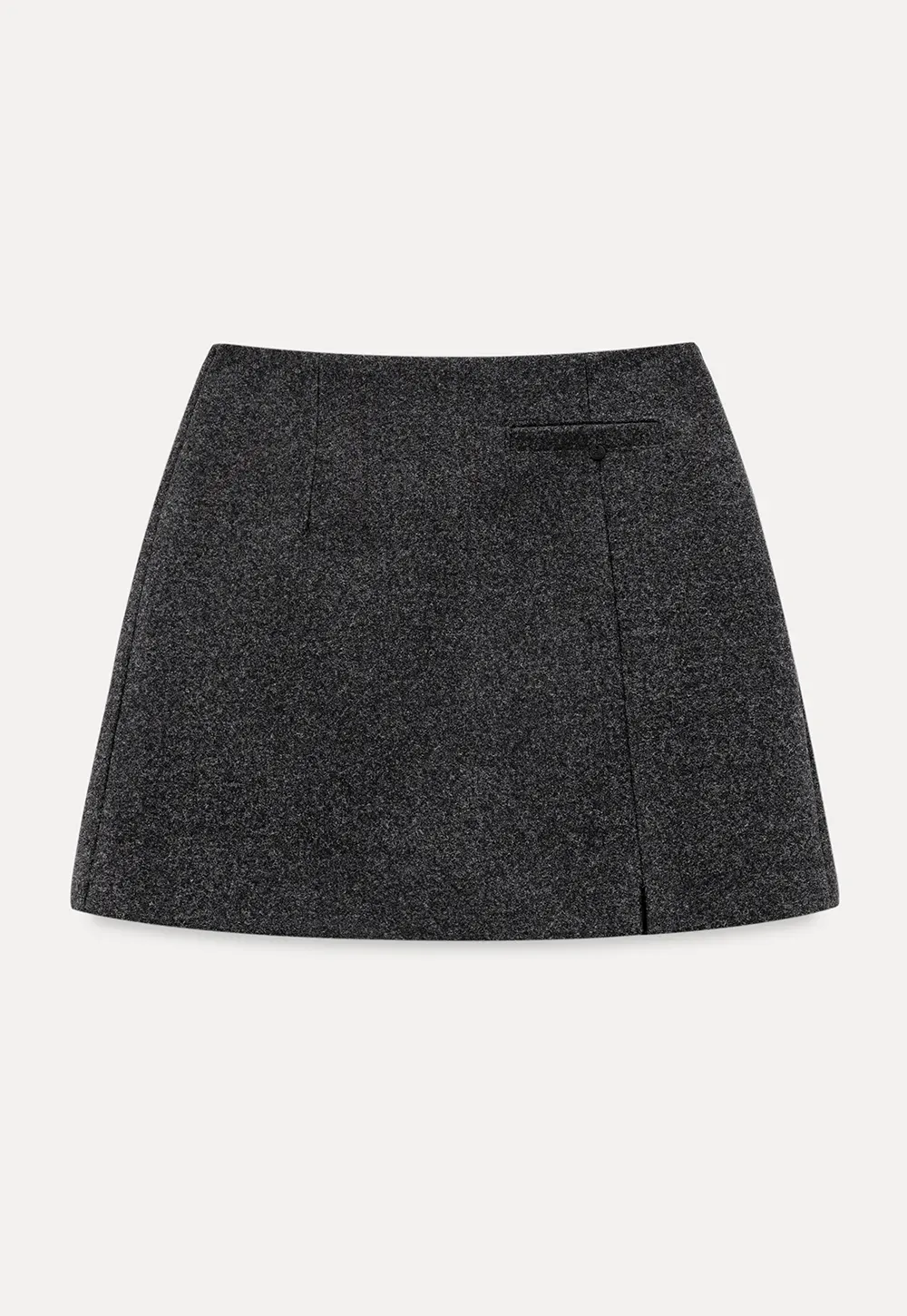 A-line mini skirt with textured fabric and central seam design