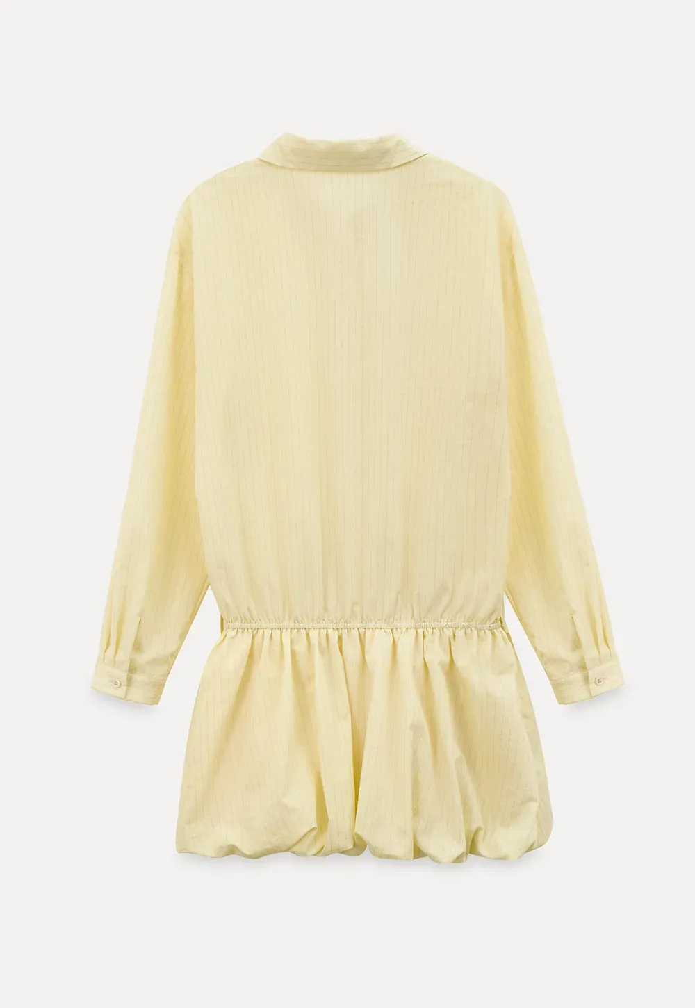 Button Front Shirt Dress with Pleated Pocket and Elastic Waist