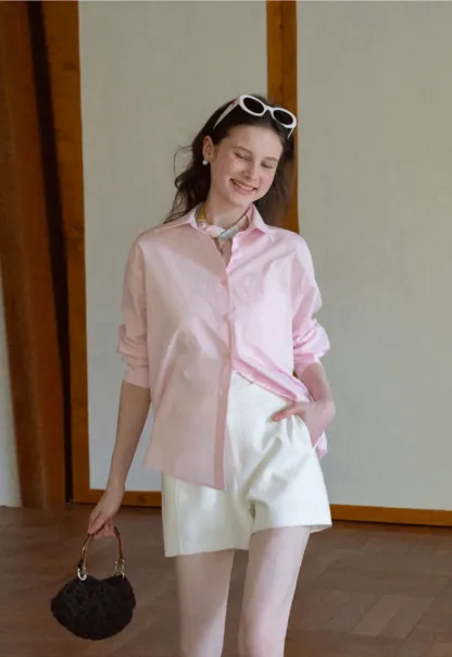 Classic button down shirt with rolled sleeves