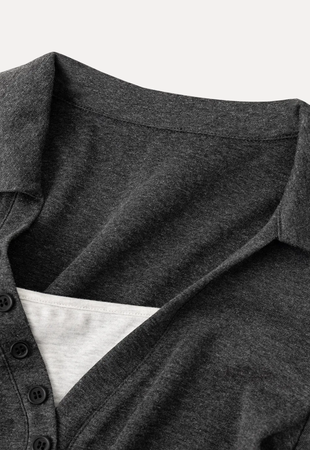 Polo shirt with buttons and wide leg casual pants