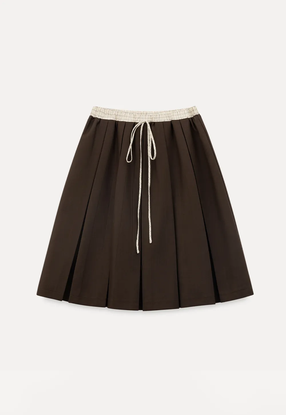 Pleated Drawstring Waist Skirt