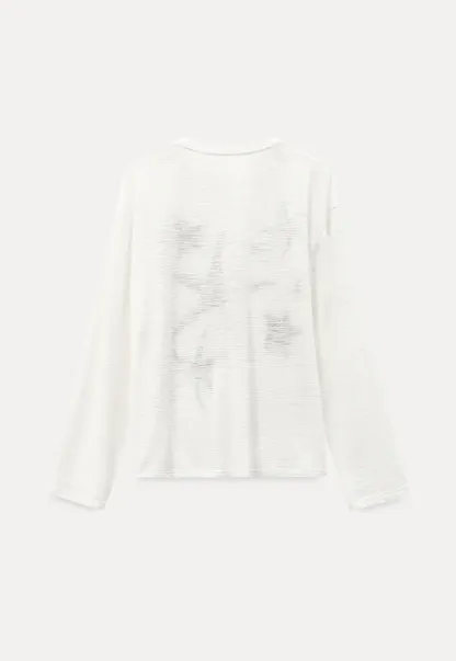 Long sleeve T shirt with starfish embroidery