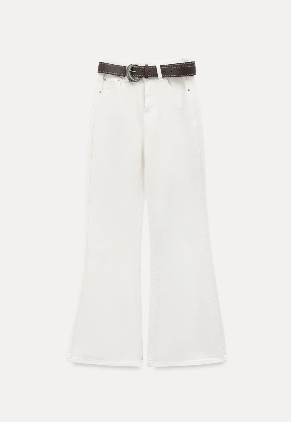 flared high waist jeans with back pocket design