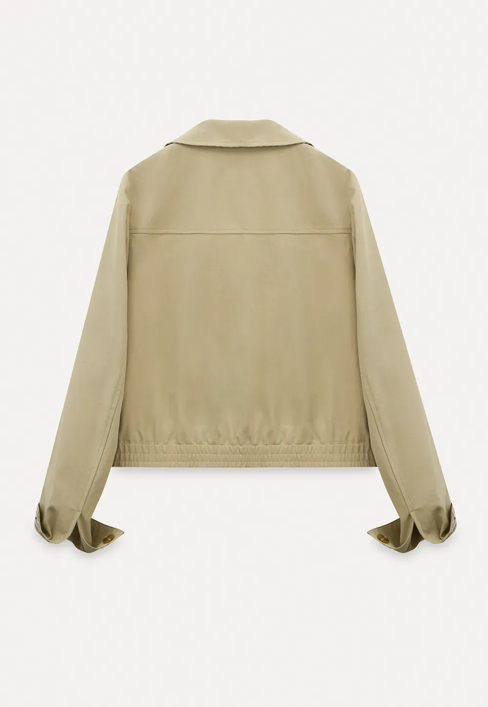 Short Jacket with Collar and Elastic Hem