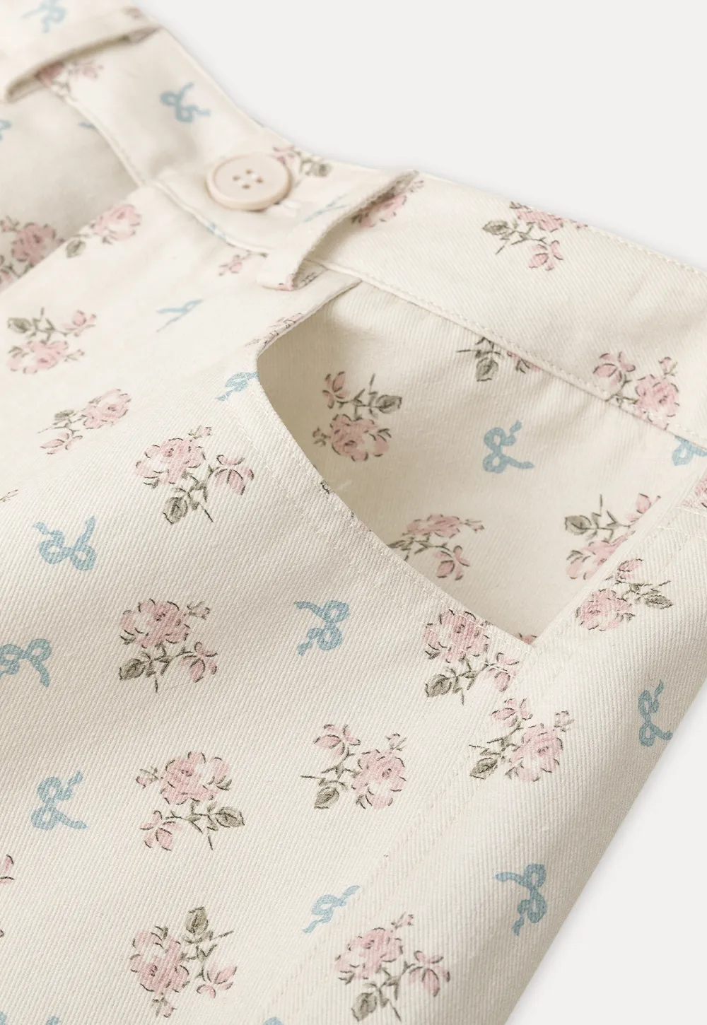 Floral Print Mini Skirt with Front Pockets