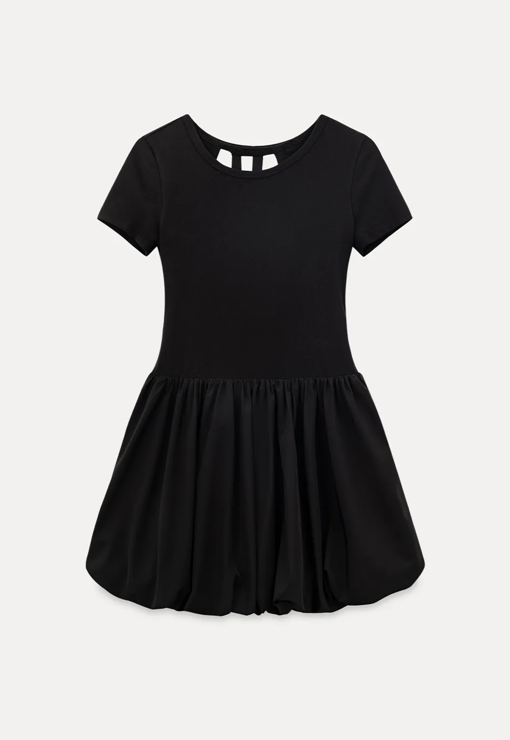 Short Sleeve Dress with Back Cutout and Bow Detail