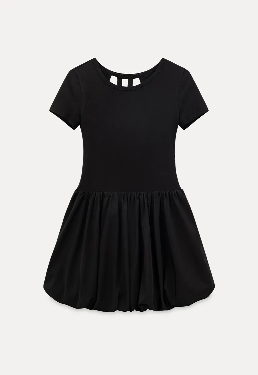 Short Sleeve Dress with Back Cutout and Bow Detail