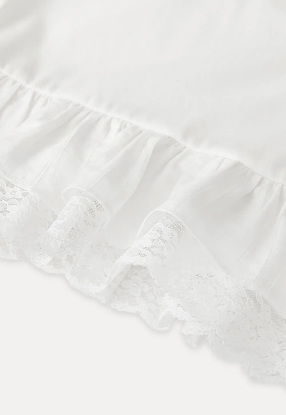 Lace Trimmed Peplum Tank Top with Thin Straps