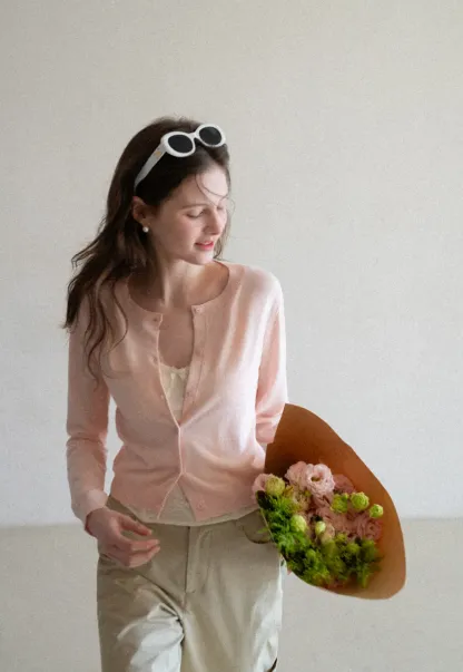 Lightweight Knit Cardigan with Button Front