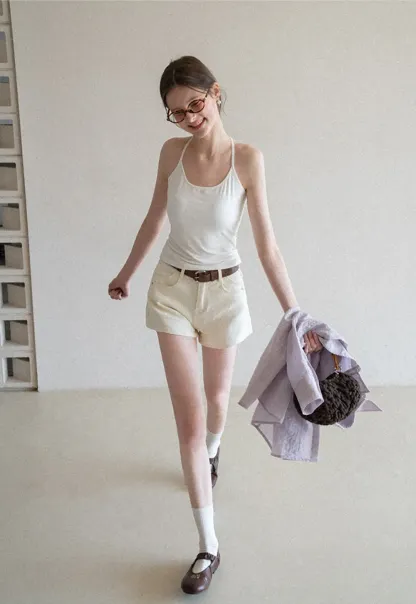 Slim Fit Tank Top with Thin Straps