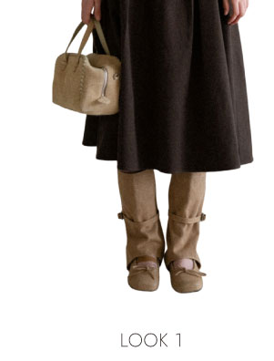 LOOK 1 - A-Line Pleated Midi Skirt