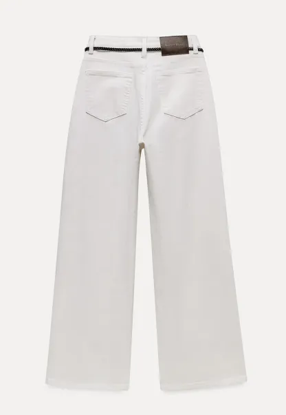 Wide Leg Jeans with Scarf Belt