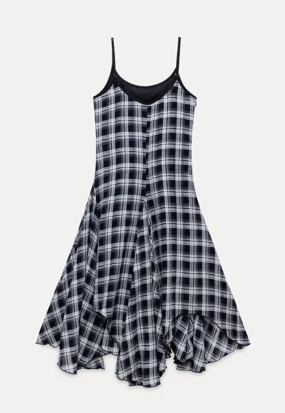 Plaid Handkerchief-Hem Cami Dress