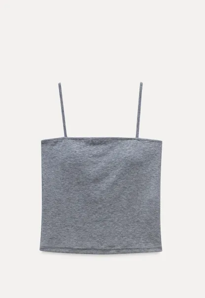 Women's Ruffle Trim Knit Top with Front Tie