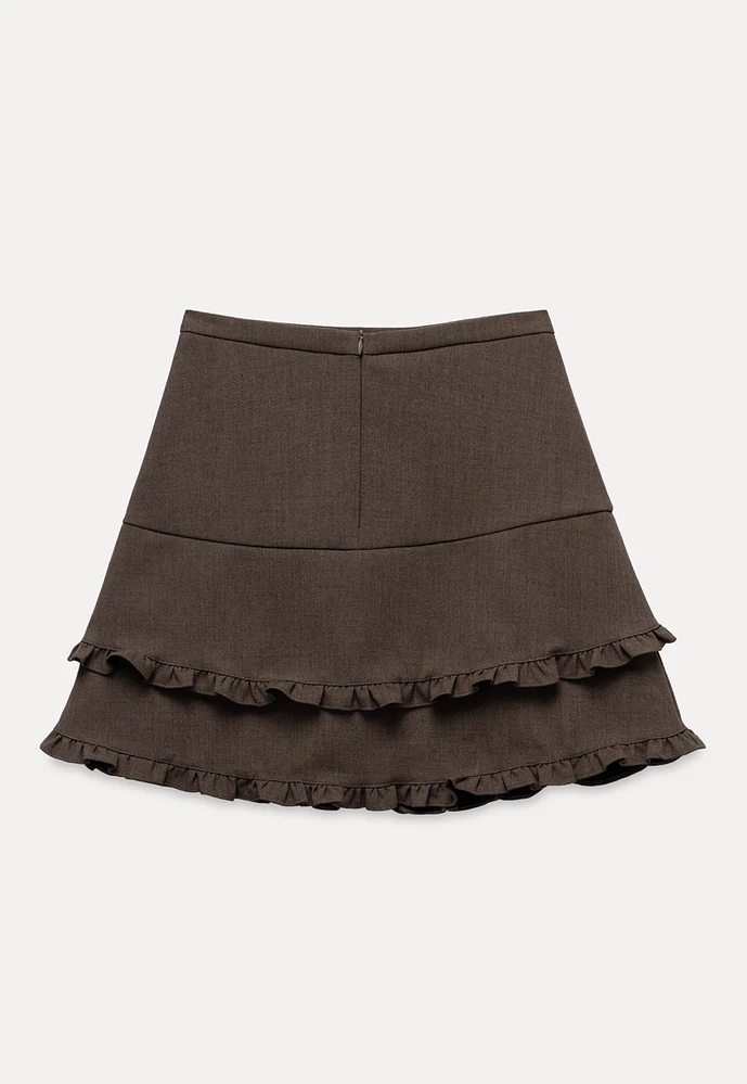 Tiered Ruffle Mini Skirt