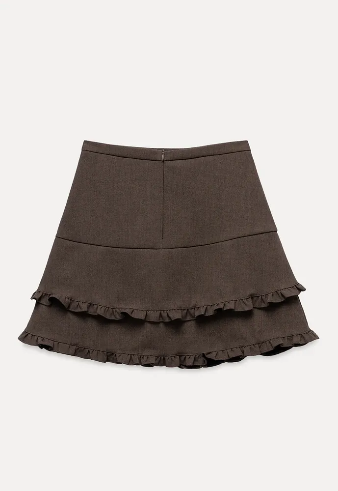 Tiered Ruffle Mini Skirt