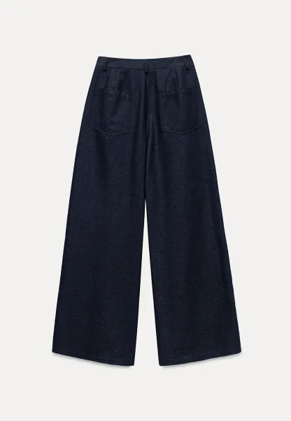 Women's High Waist Pleated Wide Leg Trousers