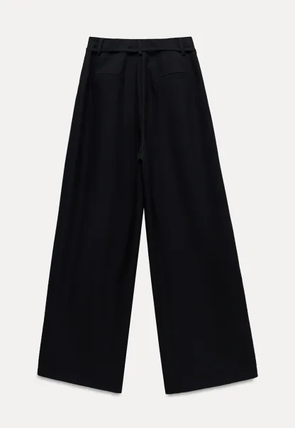 Pleated Wide-Leg Trousers