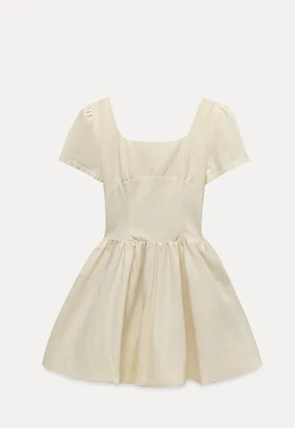 Women's Puff Sleeve Square Neck Mini Dress