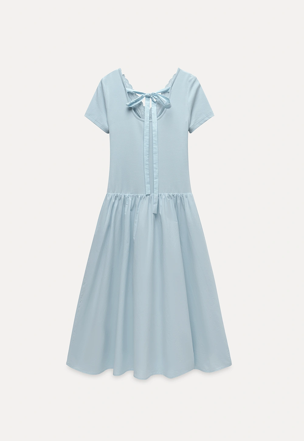 Women's Twist Front Short Sleeve Midi Dress