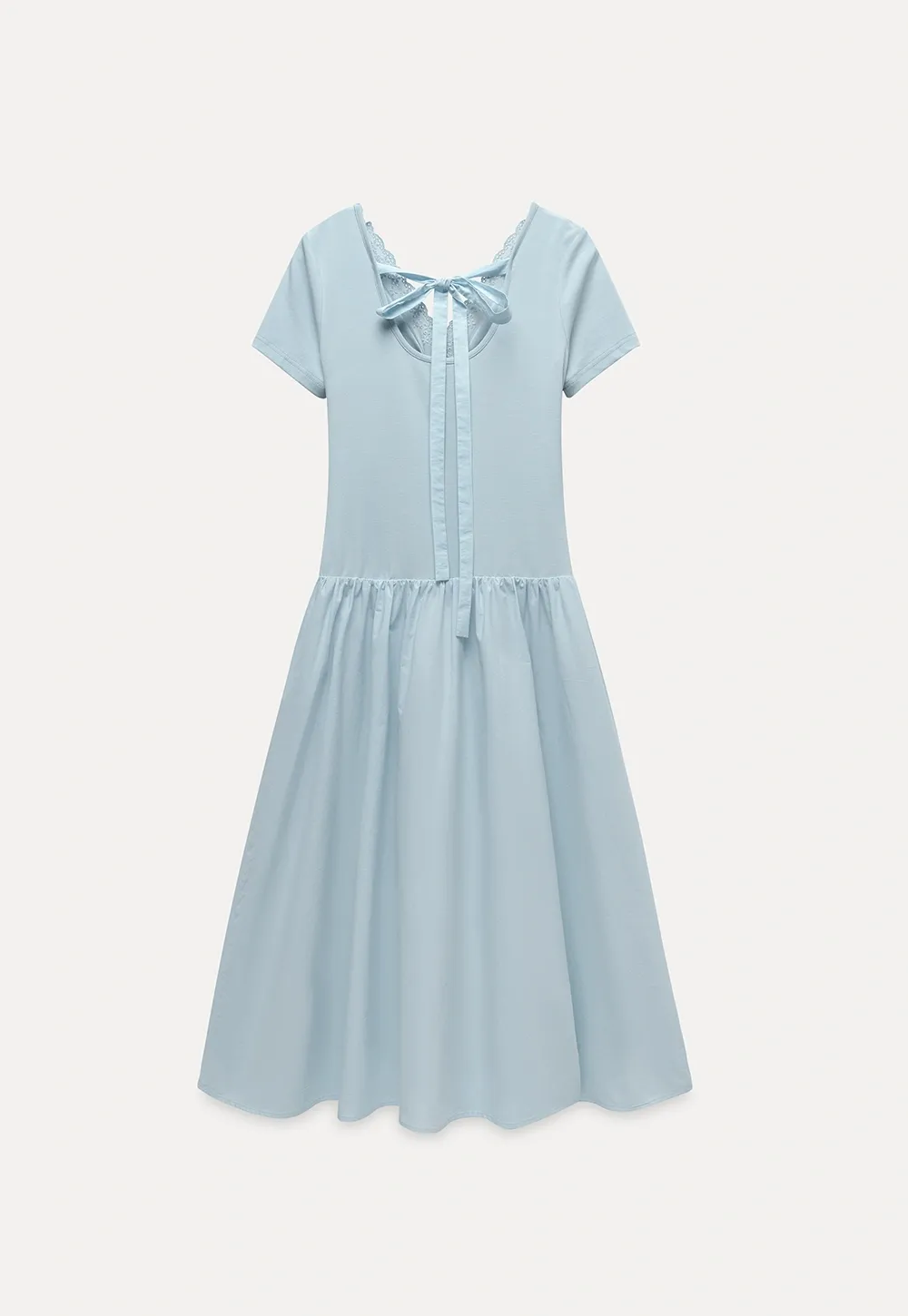 Women's Twist Front Short Sleeve Midi Dress