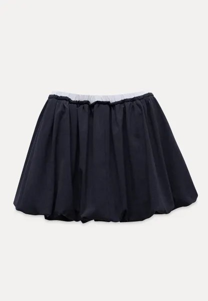 Drawstring Bubble Mini Skirt