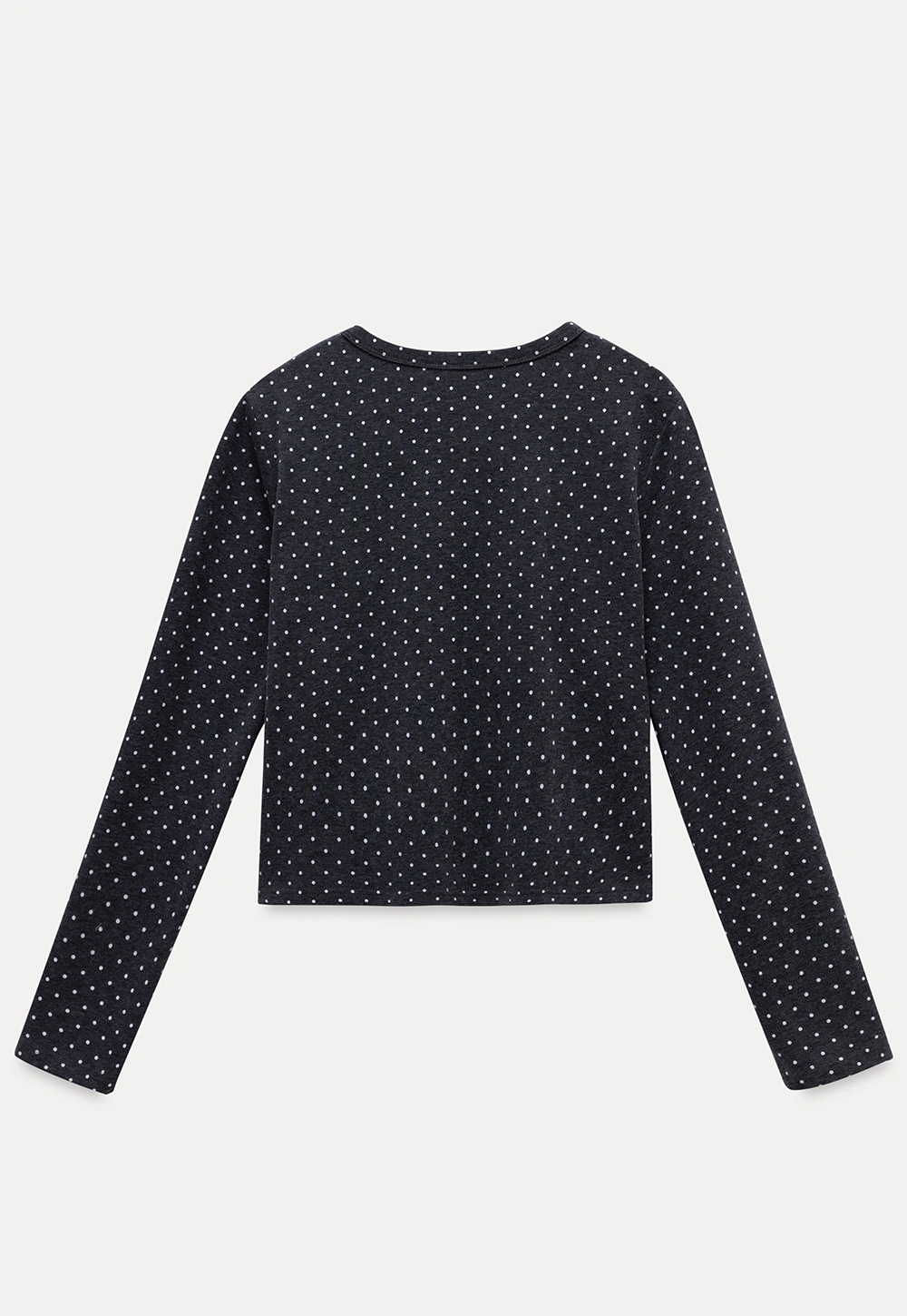 Polka Dot Ruffle Button-Up Cardigan