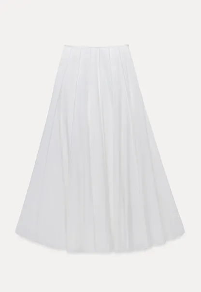 Women's High Waist Pleated Maxi Skirt