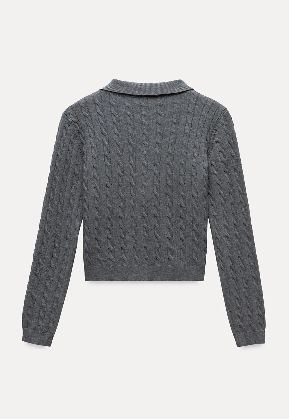 Women's Cable Knit Polo Sweater