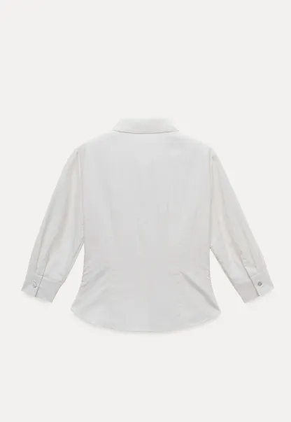 Women's Lightweight Button Down Shirt with 3/4 Sleeves