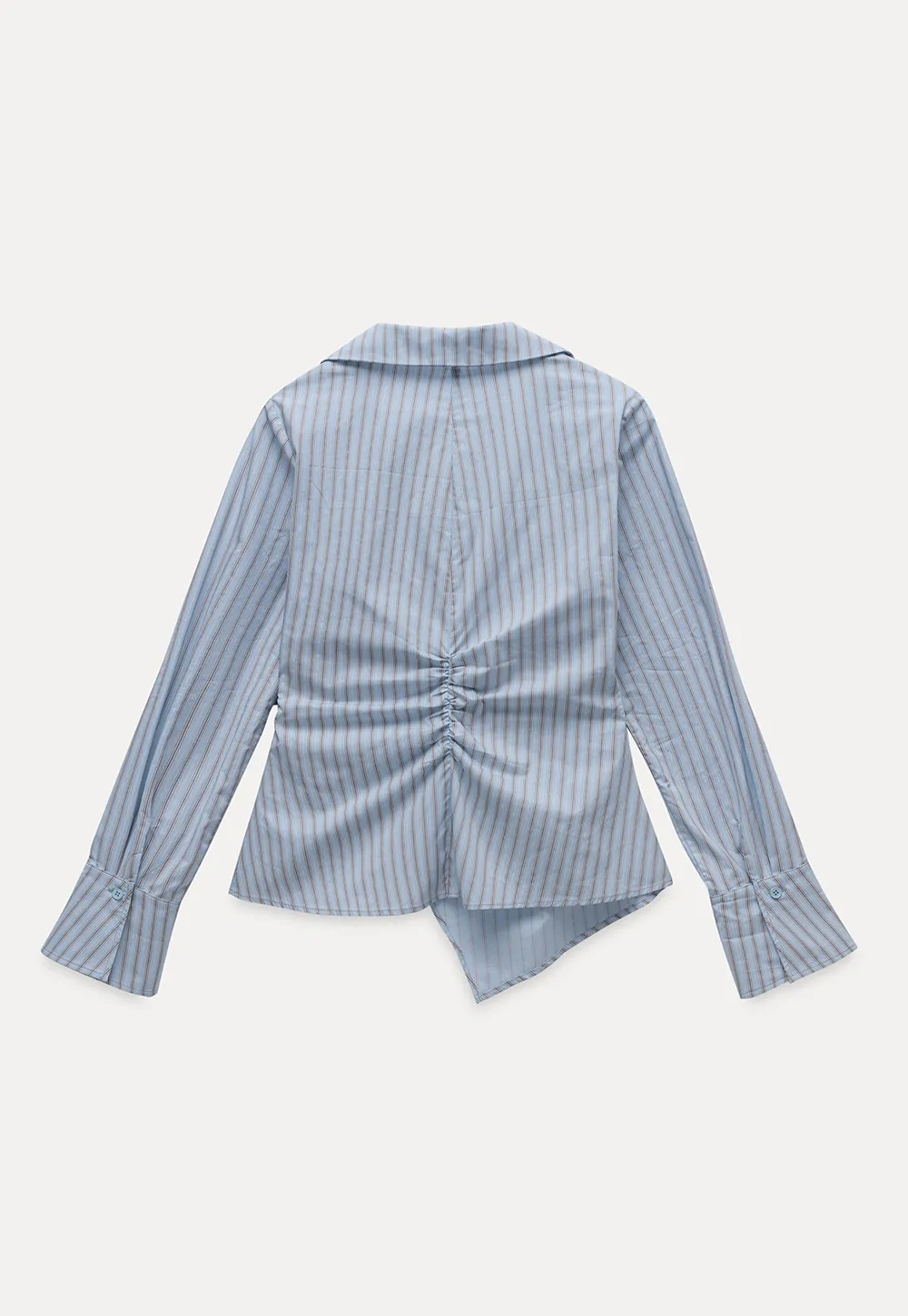 Women's Striped Wrap Shirt with Side Buckle