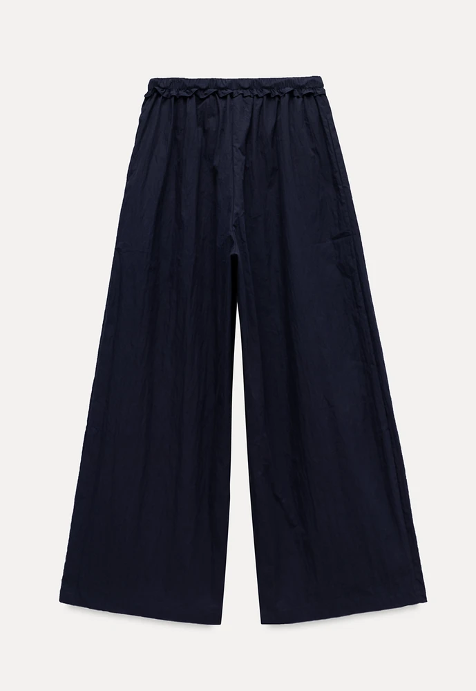 Drawstring Wide-Leg Pants