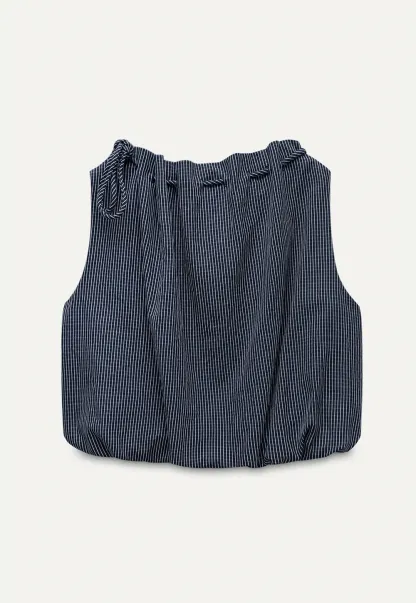 Women’s Gingham Tie-Neck Sleeveless Top