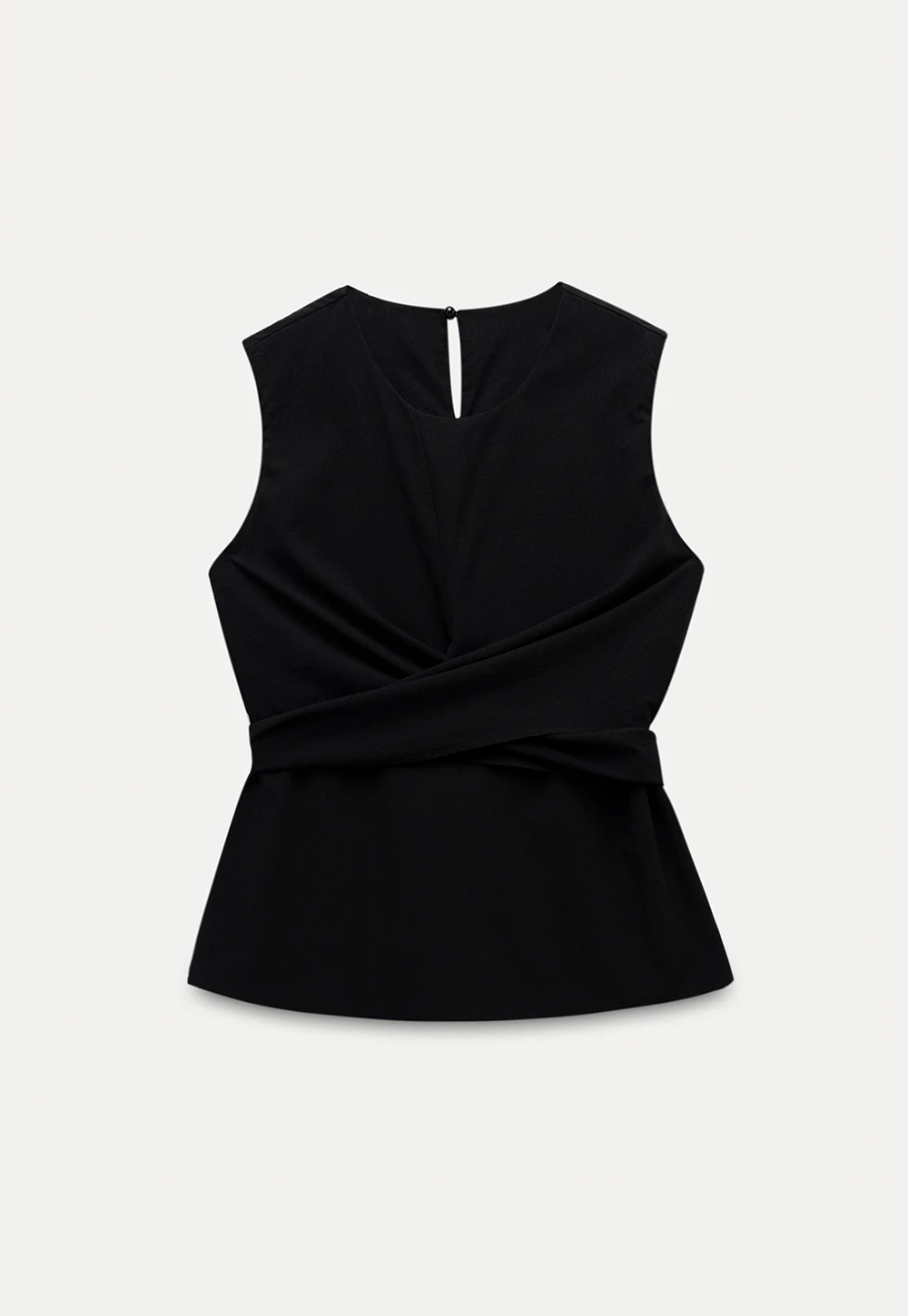 Women’s Twist-Front Sleeveless Peplum Top