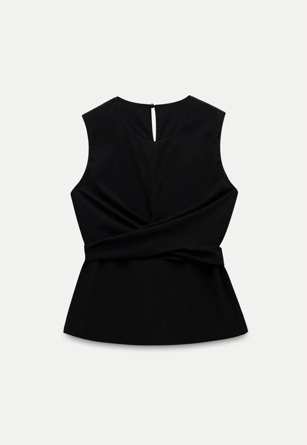 Women’s Twist-Front Sleeveless Peplum Top