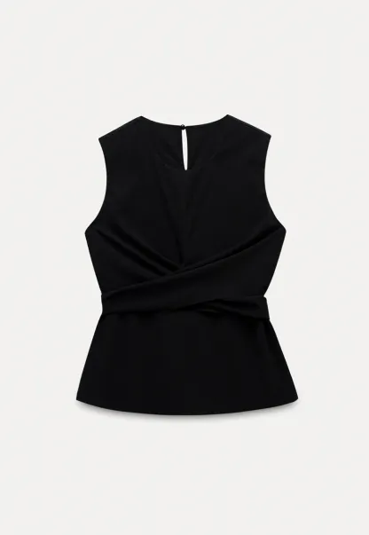 Women’s Twist-Front Sleeveless Peplum Top